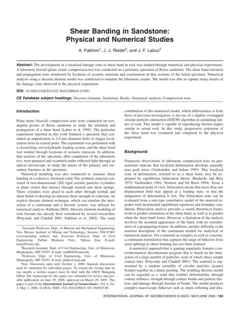 Shear Banding in Sandstone: Physical and Numerical Studies